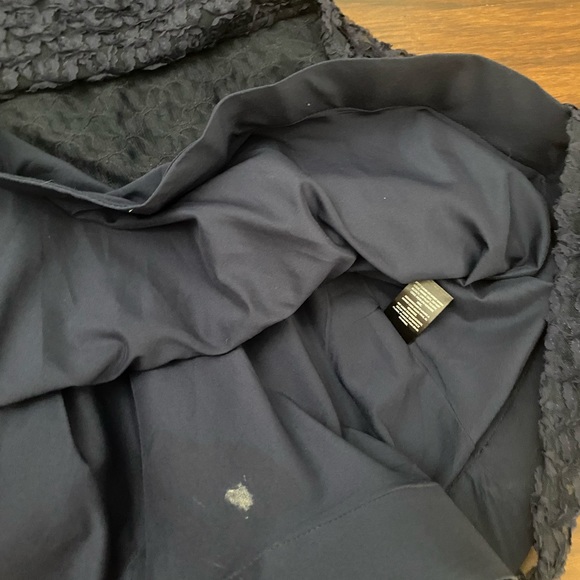 *USED Nicole Hiller Navy Dress patterned midi dress SIZE 2 - Picture 3 of 6